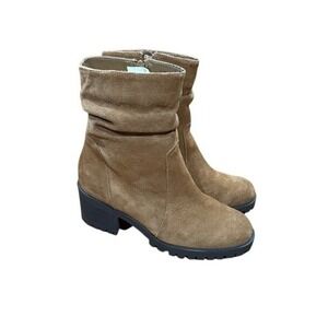 Women's Suede Leather Brown Boots Size 9WW Bella Vita 9 Wide Heel Ankle Boot